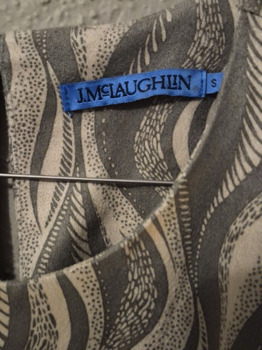 NWOT J. McLaughlin Women’s S Faux Suede Dress Light Gray Zebra Print Corp Core - Picture 2 of 11